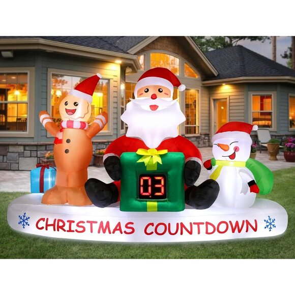 🆕8 FT Christmas Inflatable Countdown Clock Snowman Blow Up Outdoor Decorations - Picture 10 of 10